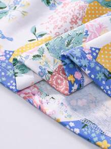 Girls Summer Dress, Young Girl Cap Sleeve Dress, Baby Fashionable Ruffled Sleeve Patchwork Princess Dress