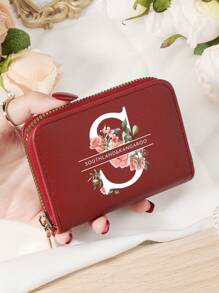 Burgundrote Tasche Charlie Rotwein Roter Umschlag Modische und hochwertige Kartenetui Tasche Leicht zu tragen Münztasche mit mehreren Fächern Reißverschluss Multi-Slot Einfache Kreditkartenfächer Multifunktions Damenbrieftasche Kartentasche Mini Geldbörse Geldbeutel Kartenetui