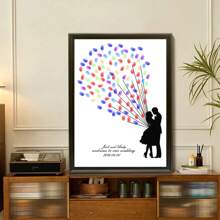 1 Stück Leinwand Kreative Fingerabdruck DIY Finger Malerei Poster Hochzeit Party Firmen Jahrestreffen Personalisierte Fingerabdruck Check-In Baum Bilder, Freunde und Freunde Check-In Fingerabdruck Erinnerungsposter, Erhöht den Spaß, Dekorative Malerei, Wohnzimmer, Schlafzimmer, Dekorativer Poster, Unvergesslich, Bedeutungsvoll, Wohnzimmer Schlafzimmer Dekoration Hängendes Bild Luxus Wandbehang, Rahmenlos, Grafik Muster