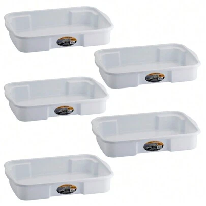 KIT 6 BANDEJAS DE PLASTICO 10 LITROS BRANCA EMPILHAVEL AÇOUGUE ORGANIZAR