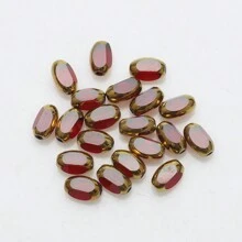 48pcs 4*6mm Colorful Crystal Glass Beads With Gold Trim, Middle Hole, For DIY Crafts, Jewelry Making, Shoes, Accessories, Phone Chain, Necklace, Bracelet, Glasses Chain