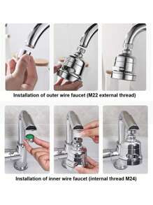 1 pezzo Accessorio regolabile a 3 modalità per rubinetto da cucina, filtro e adattatore per rubinetto del bagno, purificatore d'acqua