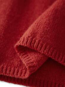 Women's Spring Sweater Cardigan Long Sleeve O Neck Button Up Solid Color Knitwear - Red - View 8