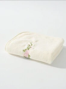 1pc/2pcs Rose Embroidered Coral Fleece Towel, Super Soft Absorbent Skin-Friendly Quick Dry Hand Towel, Outdoor Pool Towel, Blanket, Nap Blanket, Adult Couples Home Daily Use Face Towel, Bath Towel 70*140cm, Face Towel 34*75cm, Or Extra Large Bath Towel 90*170cm, Face Towel 40*80cm Shower Towels For Beaty Salon, Hotel Sports,Home Essentials, Towel, Skin Care