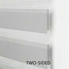 Roll Zebra Blackout Curtain Blinds Shade Easy Fit Home Office Window, Rope Attached, 210*50~110cm,Full Open/Half Open/Close - Grey - View 3