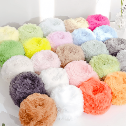 Big Ball 100 Grams Faux Fur Soft Yarn 100% Polyester Yarn For DIY Crochet Knitting Projects Like Throw Blanket Scarf Hat & Other Hometextile Products