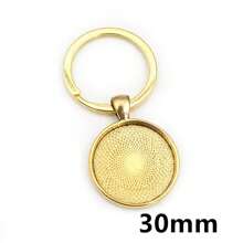 5 件钥匙扣带吊坠边框空白适合 20/25/30 毫米凸圆形底座镶嵌 DIY 钥匙扣钥匙圈配件耗材