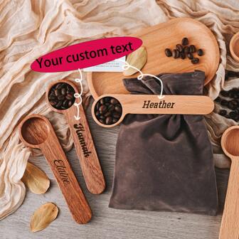 Coffee Bean Wooden Measuring Spoon, Sealing Clip With Measuring Spoon Set, Snack Preservation Sealing Clip With Measuring Spoon, Creative Gift Sealing Clip And Measuring Spoon Set As Gift For Coffee Lovers, Cheerful Coffee Accessory, Customized Gift 2-In-1 Sealing Clip And Measuring Spoon, Unique Gift Coffee Bean Storage Solution, Surprising Sealing Clip And Measuring Spoon Gift Box