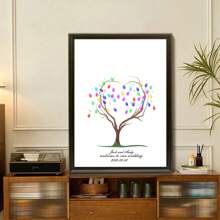 1 Stück Leinwand Kreative Fingerabdruck DIY Finger Malerei Poster Hochzeit Party Firmen Jahrestreffen Personalisierte Fingerabdruck Check-In Baum Bilder, Freunde und Freunde Check-In Fingerabdruck Erinnerungsposter, Erhöht den Spaß, Dekorative Malerei, Wohnzimmer, Schlafzimmer, Dekorativer Poster, Unvergesslich, Bedeutungsvoll, Wohnzimmer Schlafzimmer Dekoration Hängendes Bild Luxus Wandbehang, Rahmenlos, Grafik Muster