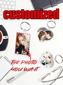 定制透明亚克力相框钥匙扣、照片插入钥匙扣，包括心形、矩形等规格，非常适合个性化钥匙扣 DIY 礼物亚克力相框钥匙扣钥匙扣、清晰图片钥匙扣作为礼物、情侣钥匙扣、家庭礼物、亲爱的朋友礼物、圣诞礼物、送给她/他的礼物