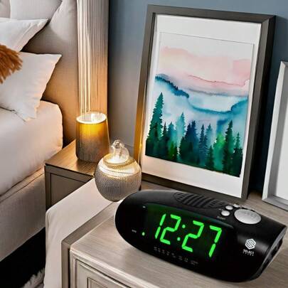  Radio Reloj Despertador Digital Select Sound 4333 Luz Led Radio AM/FM MP3 Pantalla de 1.2" Alarma Snooze