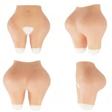 Fashion Women's Silicone Buttock Lifting Open-Crotch Pants, Honeycomb Silicone Buttocks Pad, Realistic Full Thigh Shaping Shapewear, Lifting Butt Line