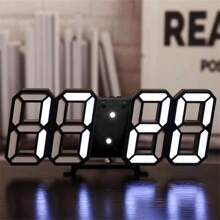 1 Reloj Digital Led 3d, Reloj Led De Dormitorio Para Decoración Del Hogar - Blanco - Ver 3