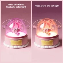 Miniso Sanrio Official Cinnamoroll Wish Lamp | PVC Material | Double Press Color Changing LED Night Light | Two Levels Of Brightness | Music Playback | Rotating Design(1 PC) - Pink - View 2