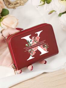 Burgundrote Tasche Charlie Rotwein Roter Umschlag Modische und hochwertige Kartenetui Tasche Leicht zu tragen Münztasche mit mehreren Fächern Reißverschluss Multi-Slot Einfache Kreditkartenfächer Multifunktions Damenbrieftasche Kartentasche Mini Geldbörse Geldbeutel Kartenetui