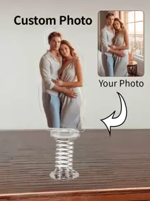 Custom Shaped Acrylic Car Spring Rocker - Double-Sided Mirror Effect, Multi-Scene Application, Lovely Shape For Couples, Friends, Pets - Customizable With Photo, Special-Shaped Effect, Unique Gift Idea, Valentine's Day, Valentine's Day Decor Gifts Birthday Graduation, Graphic Print
