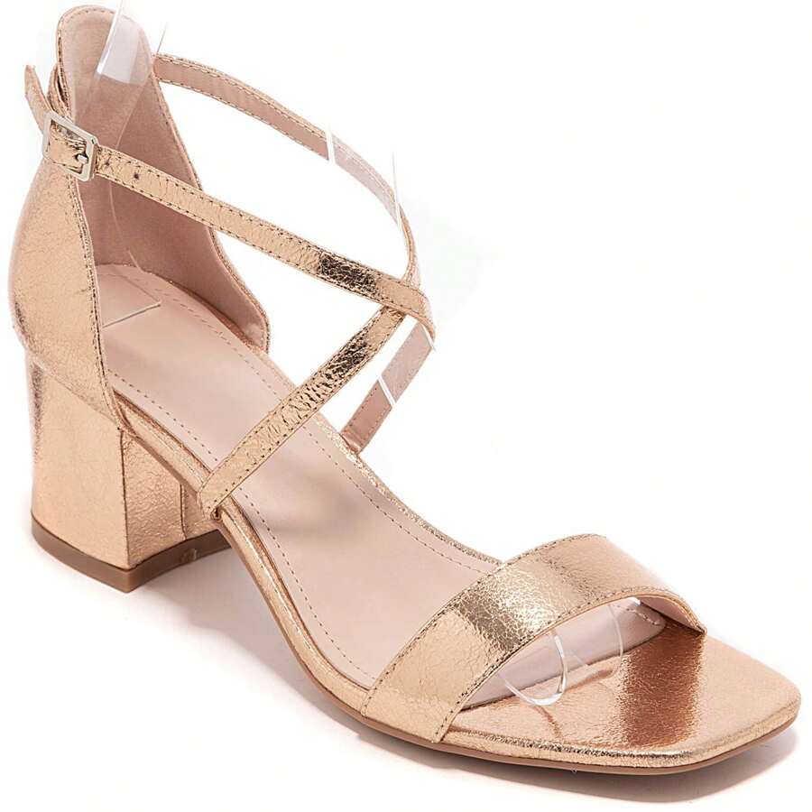 Casual Fashion Daily Versatile Open Toe Chunky Heel Women Sandals - Champagne - View 1