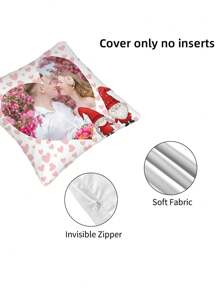 1pc Customized Personalized Photo Printed Pillow Case, Custom Face Pillow,Single Sided Print Pillow Cover For Mother's/Father's/Thanksgiving/Teachers' Day, Create Your Own Picture Pillow Case, Great Gift For Family, Friends And Yourself