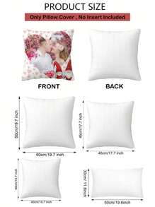 1pc Customized Personalized Photo Printed Pillow Case, Custom Face Pillow,Single Sided Print Pillow Cover For Mother's/Father's/Thanksgiving/Teachers' Day, Create Your Own Picture Pillow Case, Great Gift For Family, Friends And Yourself