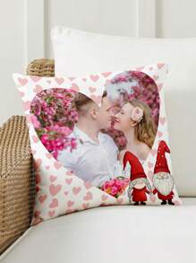 1pc Customized Personalized Photo Printed Pillow Case, Custom Face Pillow,Single Sided Print Pillow Cover For Mother's/Father's/Thanksgiving/Teachers' Day, Create Your Own Picture Pillow Case, Great Gift For Family, Friends And Yourself