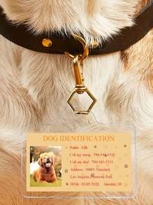 Gepersonaliseerde acryl huisdier-ID-tag - Gepersonaliseerde naam en foto, lichtgewicht, met contactgegevens - Ideaal cadeau voor hondenliefhebbers, uniek huisdiercadeau, hondenaccessoire