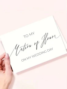 1 张优雅伴娘/伴娘婚礼贺卡，为她送上衷心祝福，附信封，非常适合婚礼庆典 - 彩色 - 查看 5