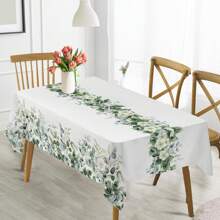 1/2 chiếc Khăn trải bàn hình chữ nhật màu xanh lá cây xô thơm, Khăn trải bàn bằng polyester khuynh diệp cho mùa xuân, Lễ rửa tội cho em bé, Sinh nhật, Trang trí đám cưới, Đồ dùng cho bữa tiệc - màu xanh lá - Xem 10