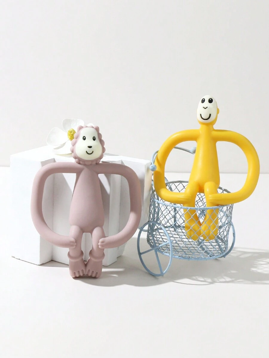 1 件婴儿硅胶牙胶玩具婴儿磨牙棒可爱跳舞猴子牙胶可洗可咬牙胶玩具礼物