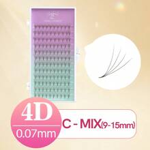 SONG LASHES 4D 5D Sharp Thin Pointy Base Premade Fans Eyelash Extensions Make Up Tool For Salon Beauty C D Curl Lash Clusters, Eyelash Clusters, Individual Eyelashes, Lashes, Fake Lashes - Black - View 24