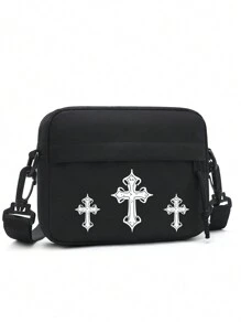 peach tree Borsa a tracolla diagonale, borsa a tracolla mini casual uomo in colore unito semplice di moda, borsa a tracolla versatile leggera in nylon resistente all'acqua per uso quotidiano, borsa da ciclismo