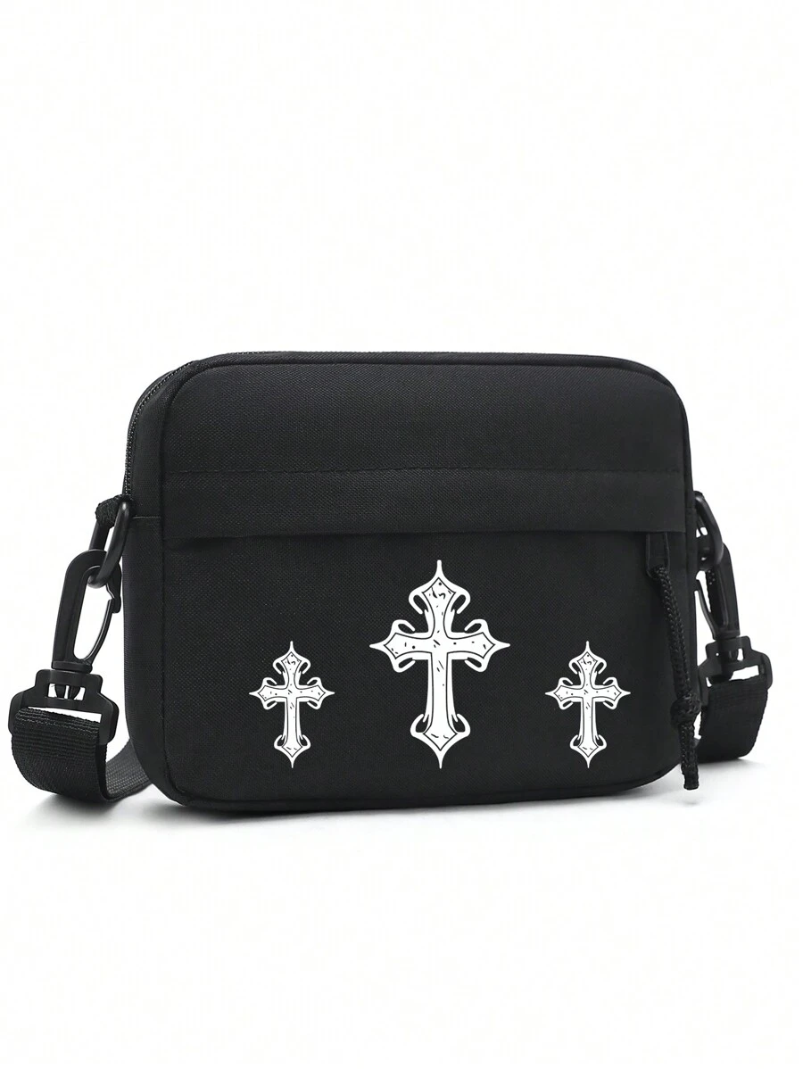 peach tree Borsa a tracolla diagonale, borsa a tracolla mini casual uomo in colore unito semplice di moda, borsa a tracolla versatile leggera in nylon resistente all'acqua per uso quotidiano, borsa da ciclismo