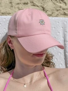 MOOND Unisex Women Men Summer Beach Flowers Dadhat Adjustable Fabric Cap - 淺粉色 - 查看 1