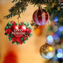 3.14 Inches Valentine Hanging Ornaments Cute Rose Heart Car Rearview Mirror Charms Keychain Decorations