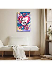 1 Pc Valentine's Day Theme Painting Wooden Framed Canvas Painting -  Thickness 2.25cm/0.9inch,Home Gift Decoration, Room Decoration Aesthetic, Wall Decoration Art, Perfect Gift, Autumn And Winter Wall Decoration, Living Room Decoration, Bedroom Decoration, Kitchen Decoration, Entry Decoration, Bathroom Decoration, Direct Wall Painting, High Quality Wall Painting Poster