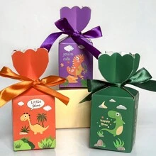 9/18件卡通恐龙纸盒，丛林派对用品，鱼缸礼盒，生日派对小礼盒包装 - 彩色 - 查看 5