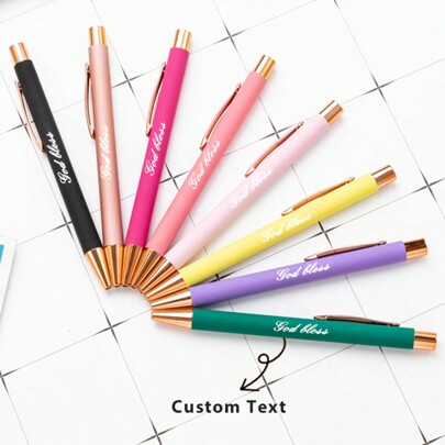 1 Stück modischer Mehrfarbiger Metallfüller, kreativer individuell lasergravierter Logo/Name, niedlicher Geschenkstift für das Büro, Studenten, Valentinstag, Lehrertag Schulbeginn