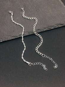 2pcs Punk Exaggerated Stainless Steel Twisted Rope Bracelet, Suitable For Men's Daily Wear - Bracelet - View 11