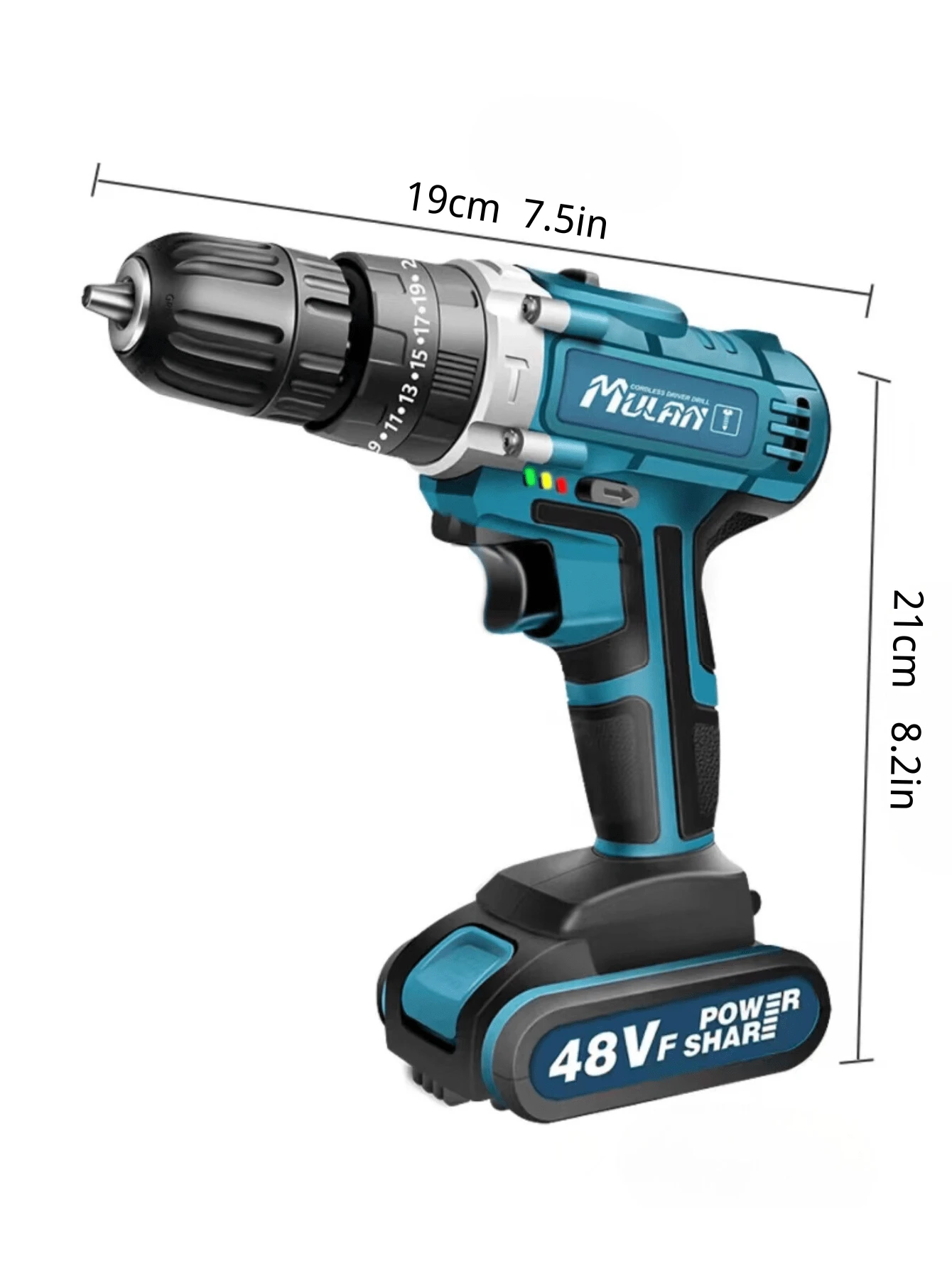 48V Luxury Impact Drill Set High Endurance Cordless Drill Electric Screwdriver with Two Batteries and Tool Box