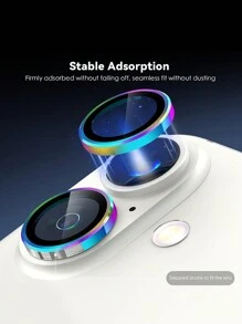 3 Piezas Protector de vidrio templado para lente trasera de cámara compatible con iPhone 15 16 Pro Max 16 Plus 14 13 12 11 Pro Max 12/13 mini con diseño CD en multicolor