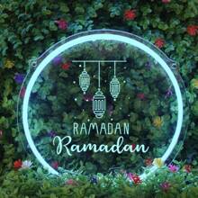 1 szt., konfigurowalny zestaw neonowych znaków LED na Ramadan - wymienne spersonalizowane dekoracje ścienne, rzeźbione litery, dekoracje świąteczne, do sypialni, salonu i biura