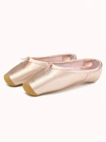 Girls Ballet Pointe Shoes Ribbon Design Pink Dance Shoes Ballet Flat Shoes - Coral Pink - View 4