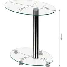 Sofa Side Table,Glass End Table Bedside Table For Living Room,Bedroom - Transparent - View 3