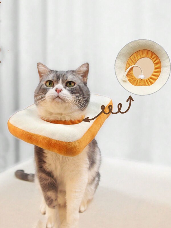 1pc White Cone Pet Supplies, Cat Dog Collar, Toast Cone, Cat Neck Cone, Dog Anti-Lick Shame Cone, Bite Neck Cone