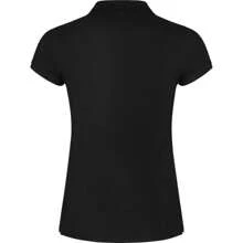 Womens/Ladies Star Polo Shirt (Solid Black) - 200gsm 100% Cotton - Black - View 2