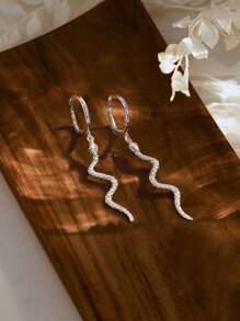 1 对优雅蛇生肖 925 纯银耳环个性化女士礼物精美设计完美生日礼物独特珠宝时尚配饰个性耳环 - 靈蛇耳環 - 查看 9