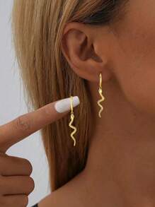 1 对优雅蛇生肖 925 纯银耳环个性化女士礼物精美设计完美生日礼物独特珠宝时尚配饰个性耳环 - 靈蛇耳環 - 查看 6