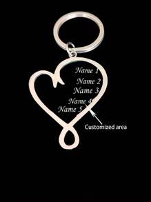 Unusual Stainless Steel Heart-Shaped Keychain, Customizable Name - Romantic Family Member Keychain Gift, Dedicated To Loved Ones - Multicolor - View 1