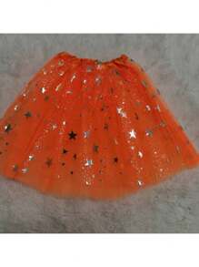 Tulle Skirt With Star Details Carnival Tutu A-9 - 橘色 - 查看 2
