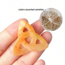 1 pieza Amuleto de cristal natural con nudo celta, piedra energética de gema para decoración de palma, nudos celtas, cuarzo Reiki, piedras de la suerte para hacer joyería, colgante, pulsera y manualidades adultas