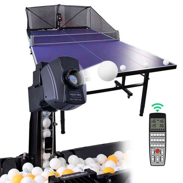 Automatische Tischtennis-Ballmaschine, Tischtennis-Roboter mit professionellem Ballauffangnetz